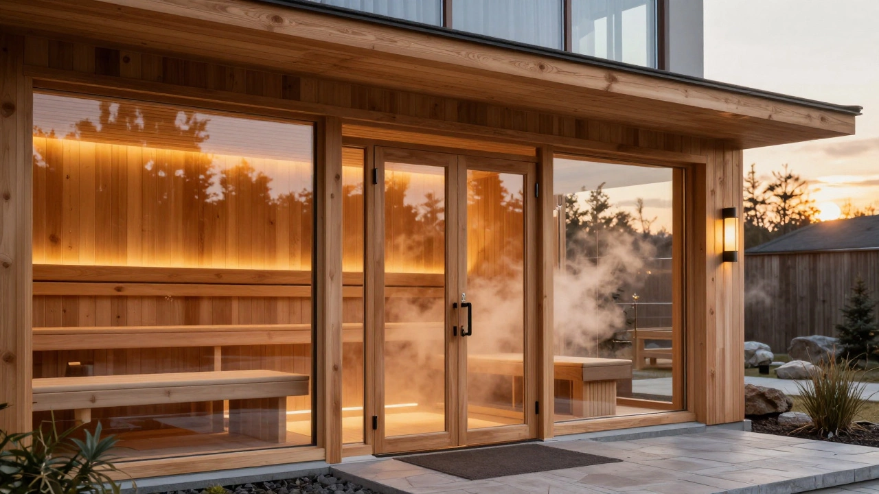 Вход в современный спа-центр с деревянной архитектурой
