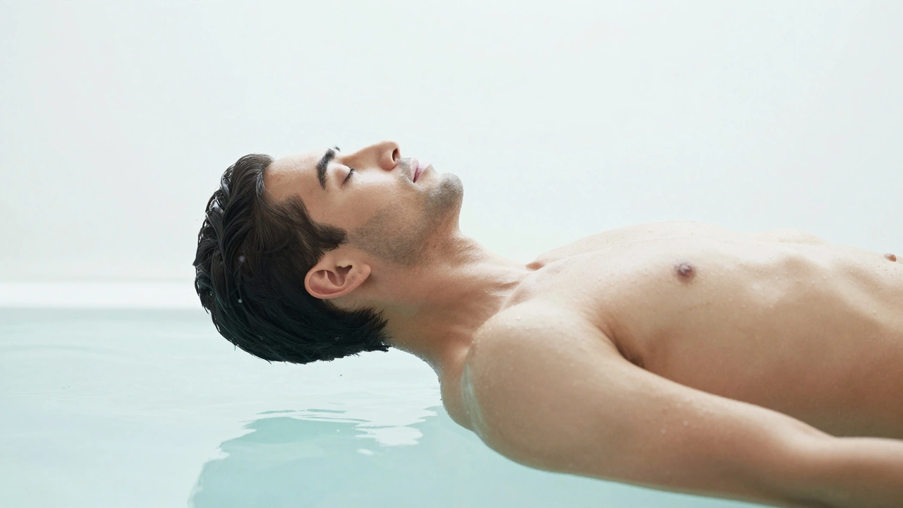 Концептуальное изображение мужчины в состоянии полного ментального покоя и легкости